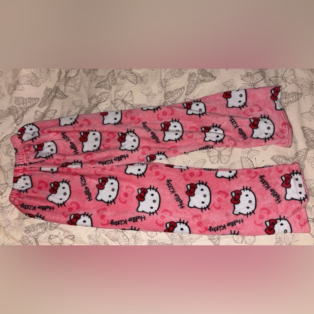 Hello Kitty Pink Fleece Pajama Bottoms